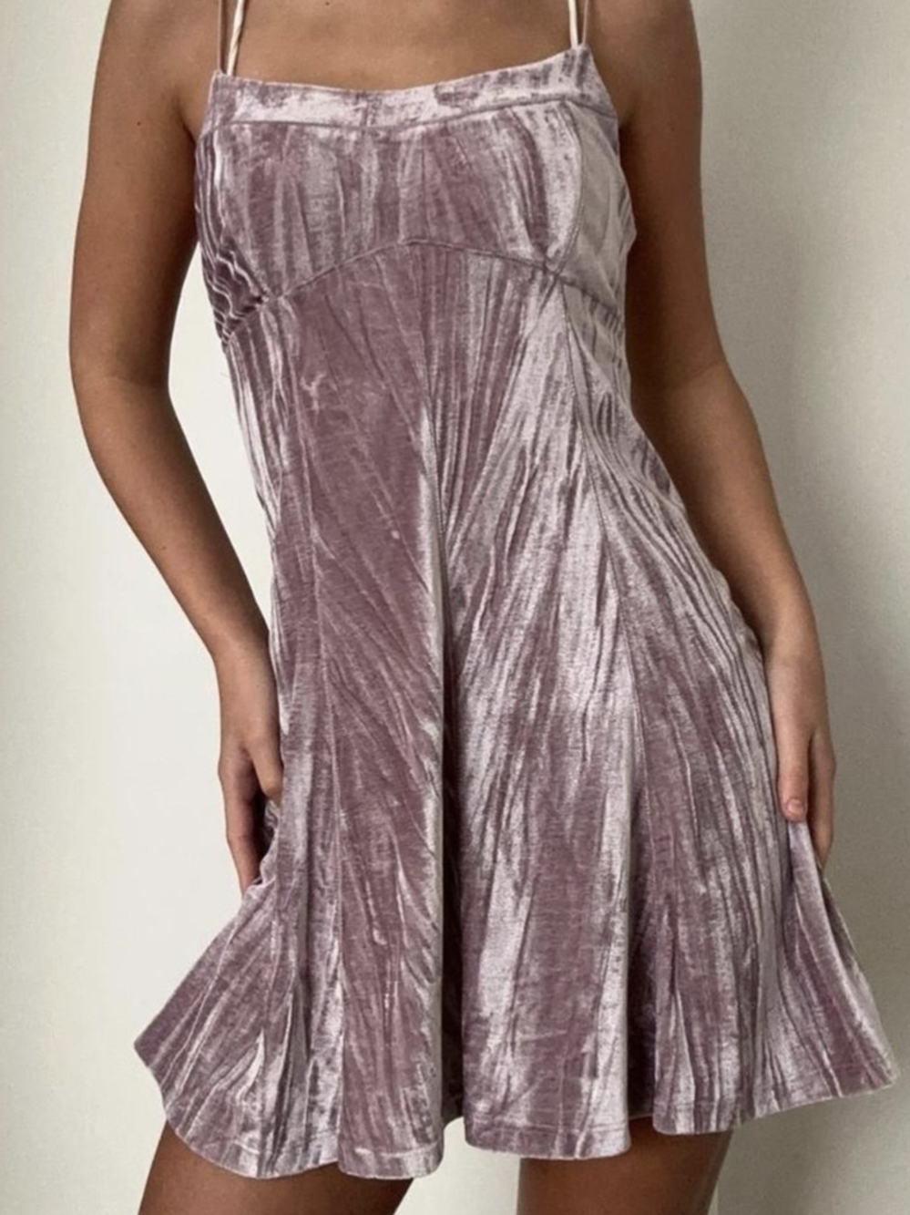 wild fable Velvet Spaghetti-Strap Mini Dress in Dusty Rose